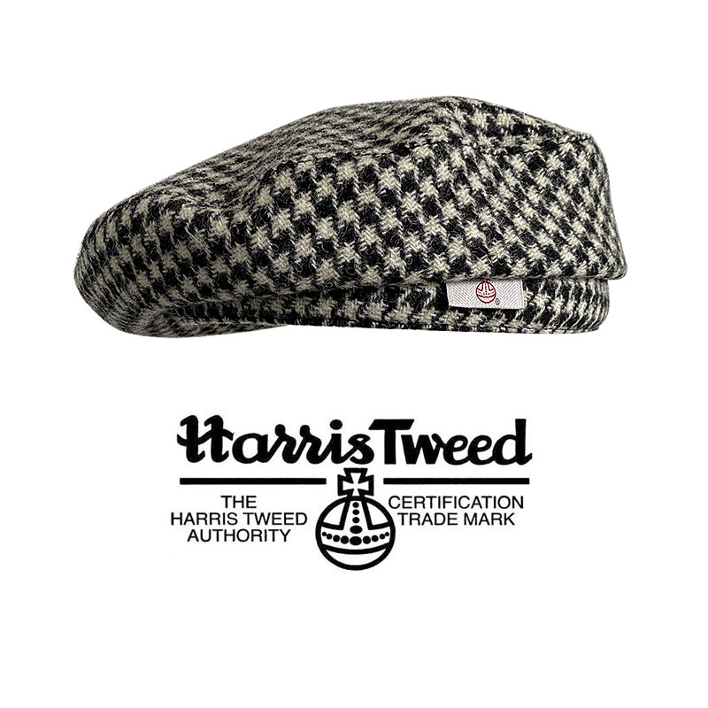 哈里斯贝雷帽经典黑白纯羊毛名媛