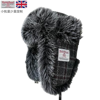 冬季新款格纹雷锋帽防风帽