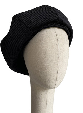 休闲八角帽灯芯绒黑色超大贝雷帽秋冬百搭保暖纯色画家帽云朵帽女