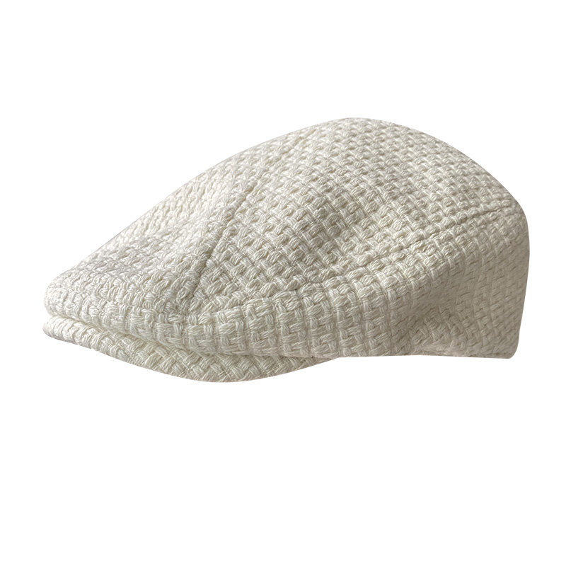 鸭舌帽英伦纯色贝雷帽子男秋冬休闲时尚帽纯棉高档中青年前进帽