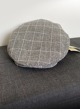 stetson夏季透气帽子男时尚格子鸭舌帽休闲百搭男女平顶帽报童帽
