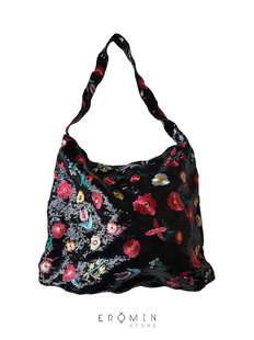 春夏亮片包单肩斜挎包女大容量单肩包手工钉珠购物袋潮流emis包