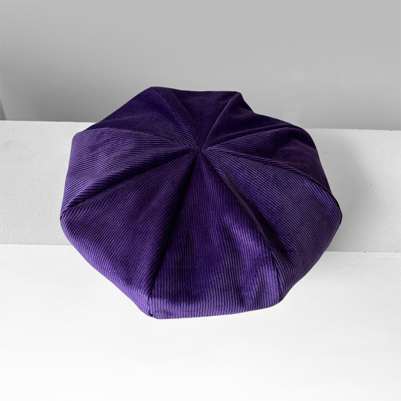 灯芯绒紫色超大贝雷帽女百搭显脸小画家帽子女网红纯色复古八角帽,服饰配件/皮带/帽子/围巾,帽子,淘宝优惠券,粉丝福利购,淘宝优惠卷
