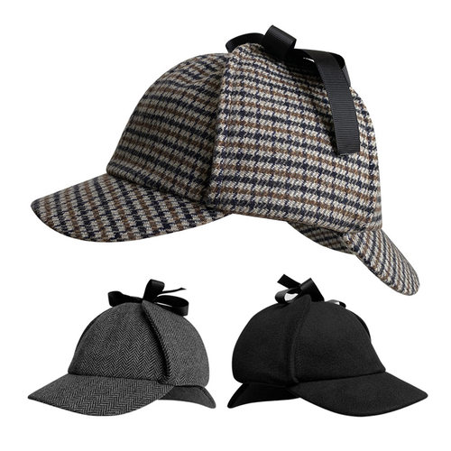 鸭舌帽休闲通用短檐格纹