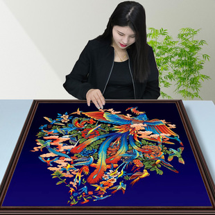 百鸟朝凤十字绣2025新款线绣客厅手工自己绣高级孔雀凤凰动物小幅