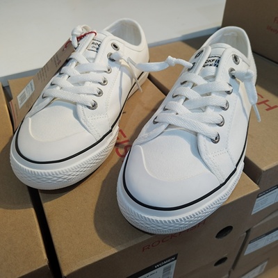 好货！专柜英国Rockfish防泼水舒适百搭帆布鞋休闲平底鞋学生布鞋