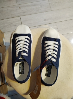 Rockfish帆布鞋女款系带女鞋春夏休闲鞋板鞋小白鞋文艺饼干微瑕疵