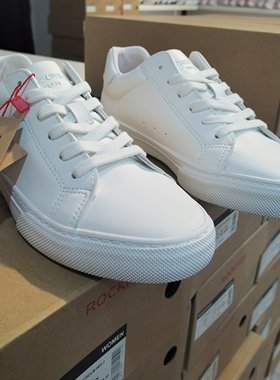 专柜英国Rockfish经典皮面小白鞋平底男女百搭板鞋防水微瑕