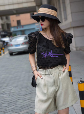 飘蕾09256 夏装款通勤荷叶边上衣PP5109256原699