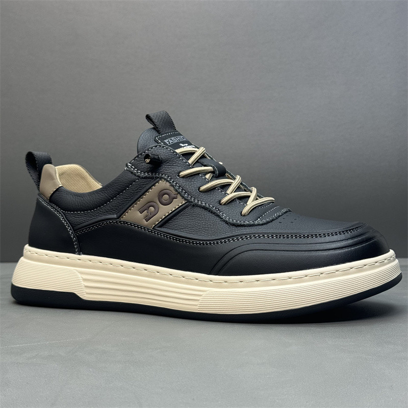 板鞋头层牛皮轻便真皮运动休闲