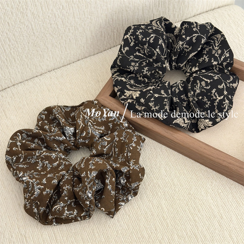 复古时尚高级感印花大肠发圈女新款气质头花皮筋马尾头绳花花发绳,饰品/流行首饰/时尚饰品新,发饰,淘宝优惠券,粉丝福利购,淘宝优惠卷