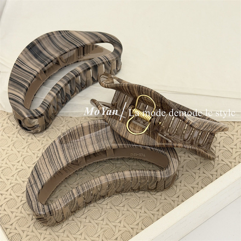 复古简约仿木纹镂空月牙发夹高级感网红抓夹气质盘发鲨鱼夹子发抓,饰品/流行首饰/时尚饰品新,发饰,淘宝优惠券,粉丝福利购,淘宝优惠卷