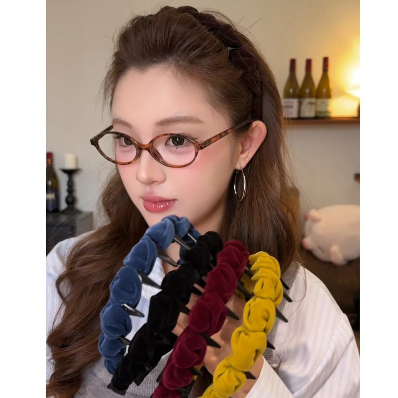 秋冬麻花丝绒立体发箍女2025新款加厚扭结齿梳高颅顶头箍气质发卡
