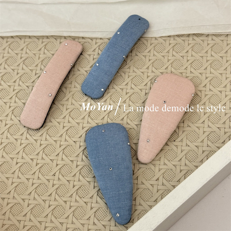 韩版气质烫钻布艺发夹网红侧边bb夹简约甜美刘海夹夹子百搭碎发卡,饰品/流行首饰/时尚饰品新,发饰,淘宝优惠券,粉丝福利购,淘宝优惠卷