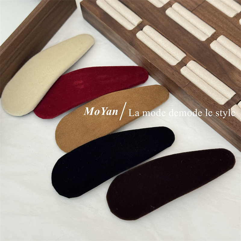 复古气质丝绒水滴发夹纯色简约发卡bb夹新款刘海夹后脑勺碎发夹子,饰品/流行首饰/时尚饰品新,发饰,淘宝优惠券,粉丝福利购,淘宝优惠卷