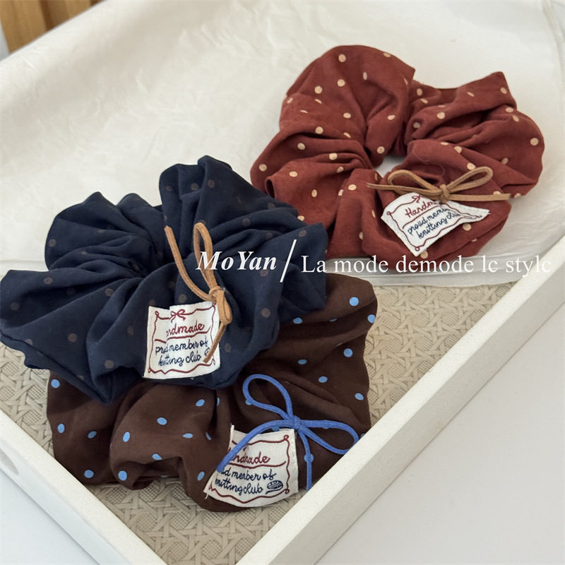 韩版复古波点布艺大肠发圈森系蝴蝶结布标头绳女文艺气质马尾发绳,饰品/流行首饰/时尚饰品新,发饰,淘宝优惠券,粉丝福利购,淘宝优惠卷