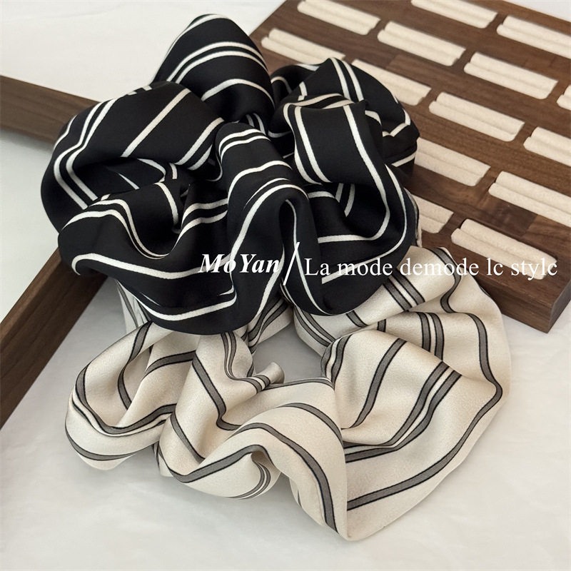 简约复古条纹缎面大肠发圈高级感马尾扎头绳气质百搭发绳韩版头花,饰品/流行首饰/时尚饰品新,发饰,淘宝优惠券,粉丝福利购,淘宝优惠卷