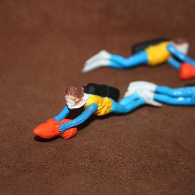 safari人物迷你深海潜水场景模型