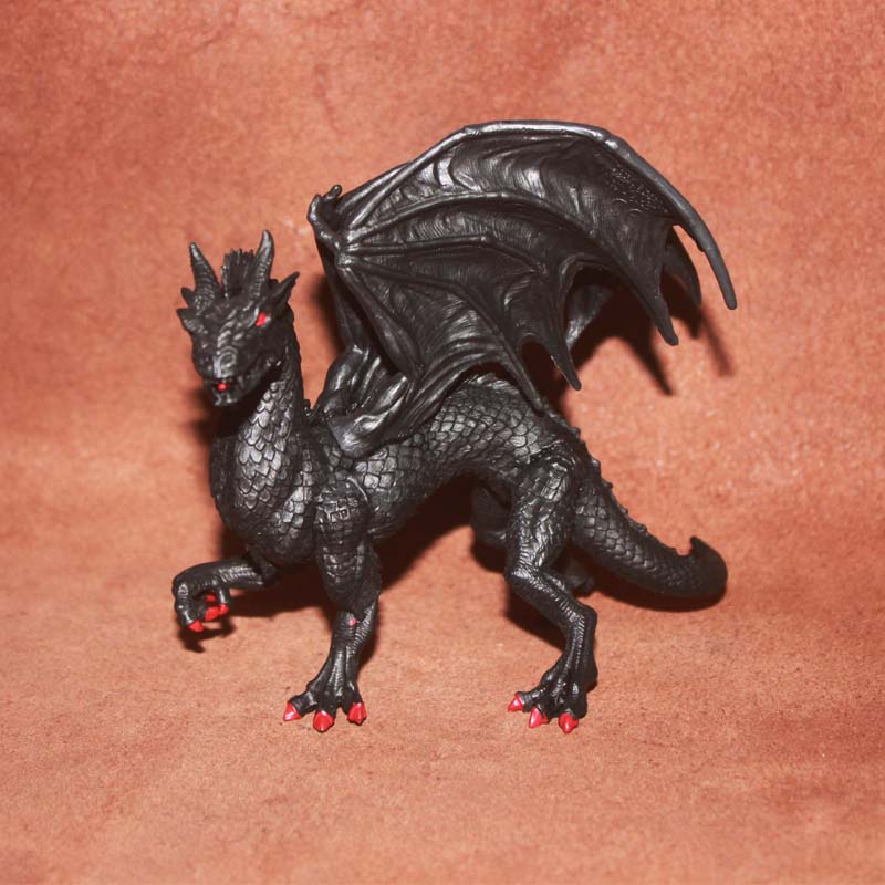 safari正版神话传说动物模型玩具场景摆件塑料黑色森林龙