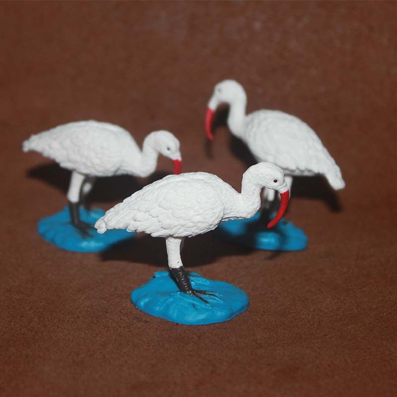 safari儿童认知仿真野生动物飞鸟模型塑胶玩具 朱鹭 红鹤