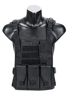 军迷美式黑色迷彩小两栖战术背心教官户外马甲真人CS野战男马夹