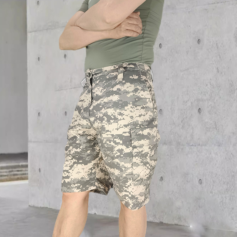 户外军迷工装战术作训ACU迷彩短裤男夏季加肥大码五分大裤衩裤头