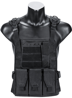 户外黑色钓鱼摄影美式真人CS两栖战术背心军事作战马甲装备男款