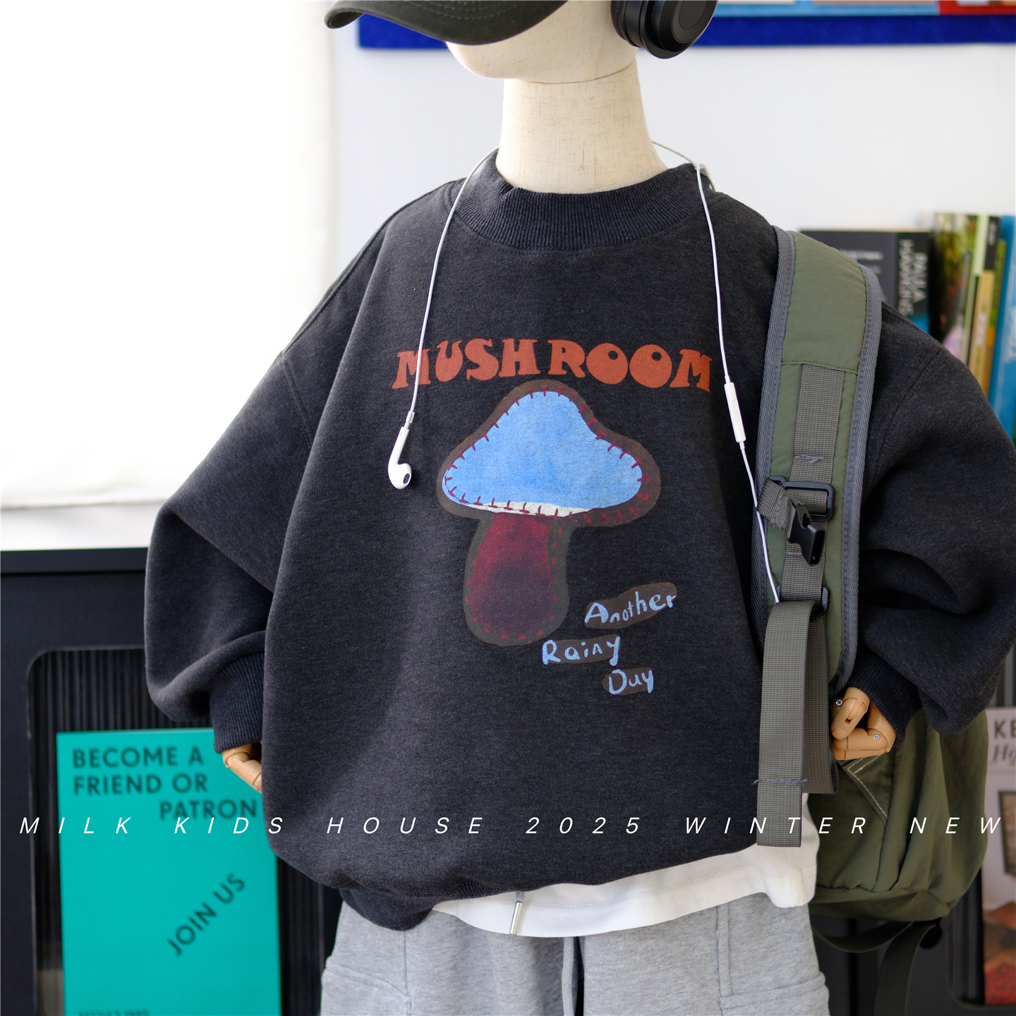 男童冬装加厚一体绒卫衣