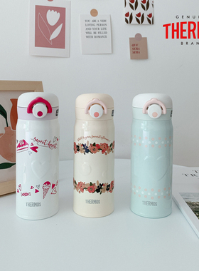 2025新款日本thermos膳魔师保温杯儿童水杯女可爱杯子JNR400ml