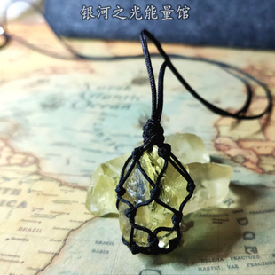 利比亚黄金陨石吊坠原石埃及法老权杖之石沙漠陨石吸金丰盛陨石