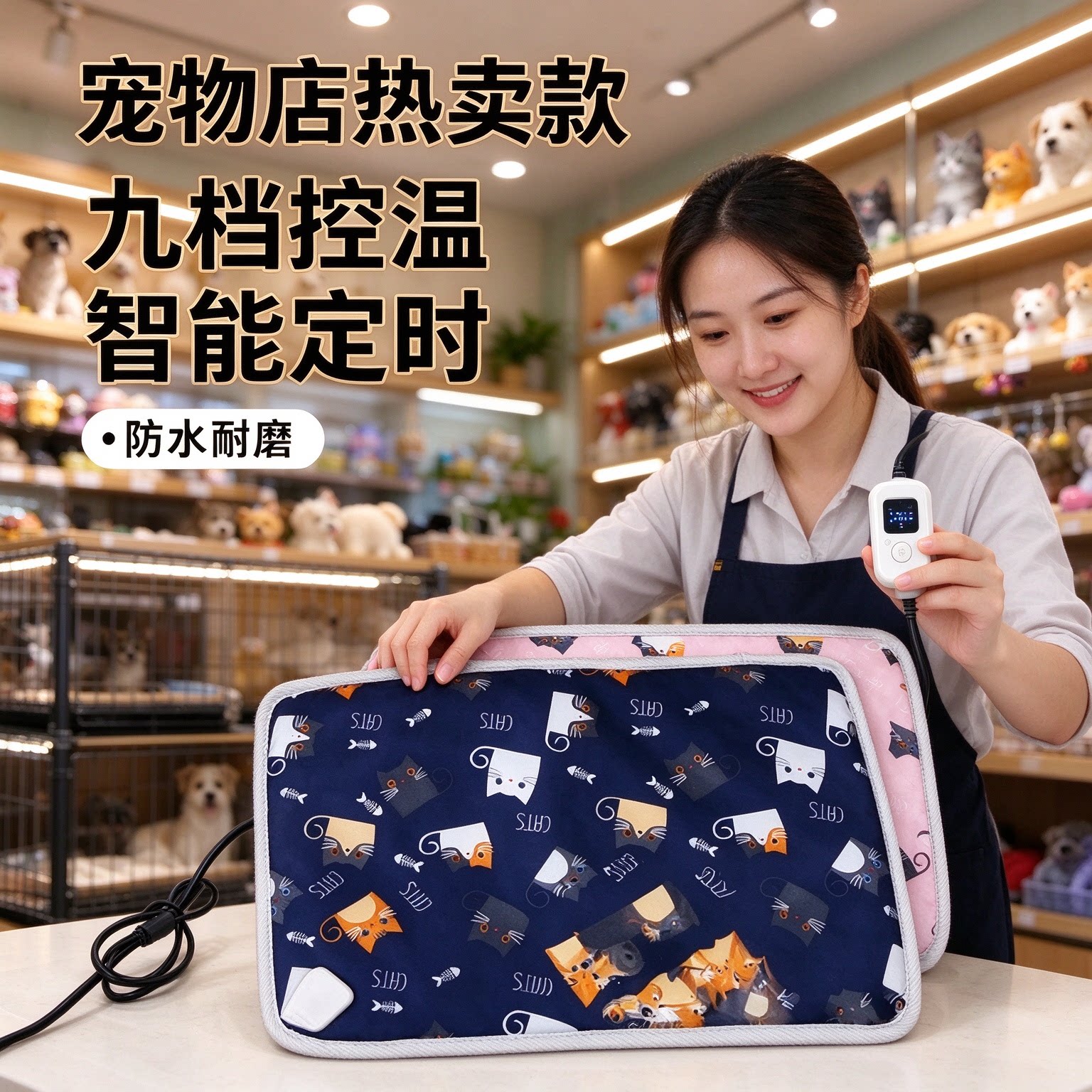 宠物恒温加热垫猫咪狗狗专用电热垫九档控温定时防水耐磨宠物