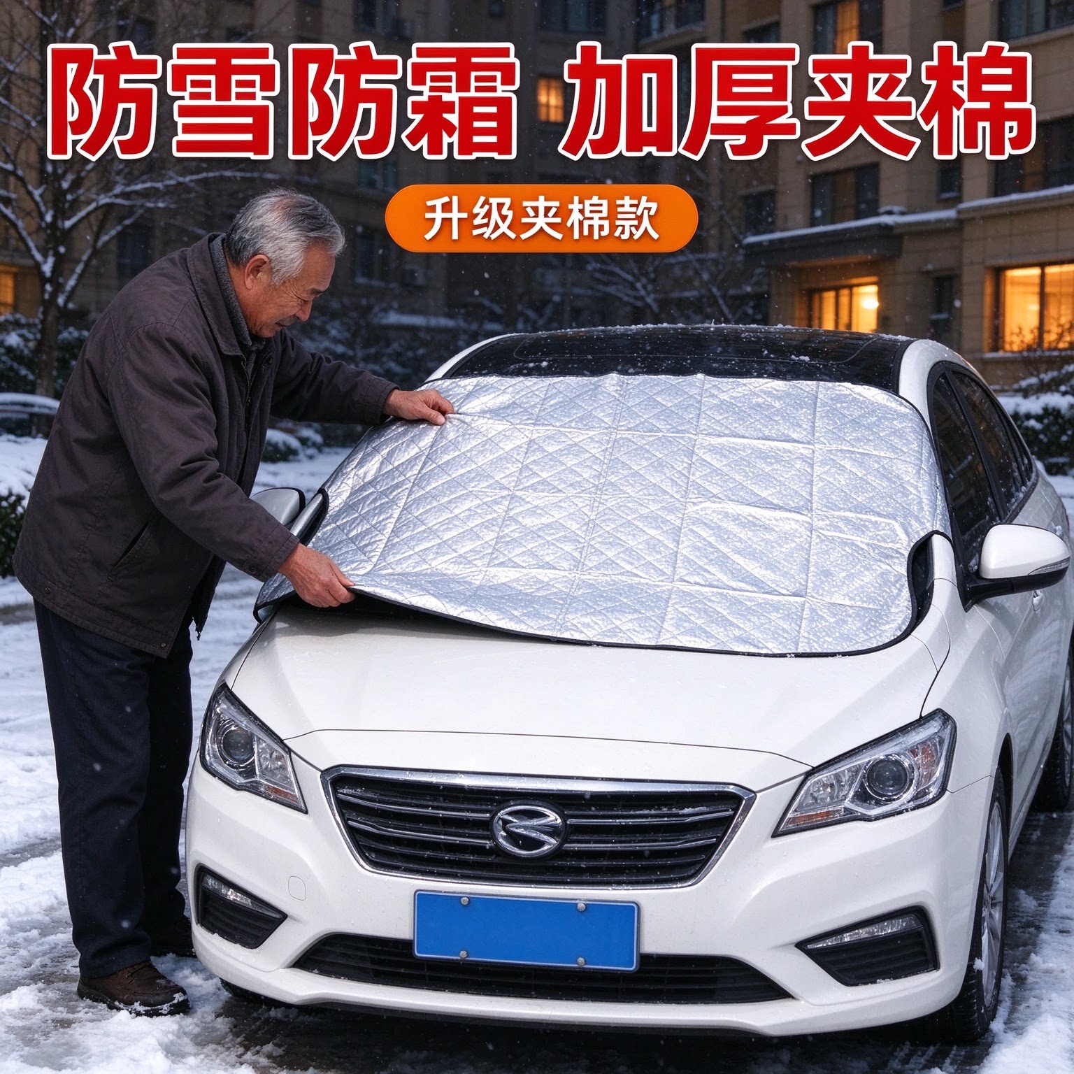 汽车前挡风玻璃遮雪挡升级夹棉款冬季防霜防冻户外停车防晒防雨