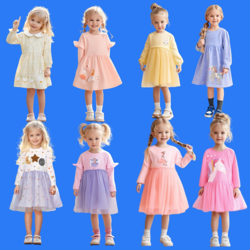 女童春秋连衣裙卡通公主裙