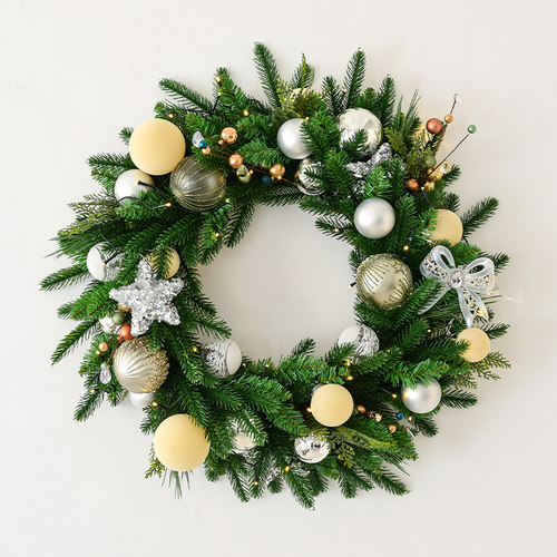 圣诞节装饰品60cm仿松柏叶圣诞花环门饰挂饰圣诞装饰藤圈