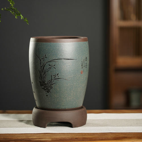 古典紫砂畅销龙胆紫砂花盆