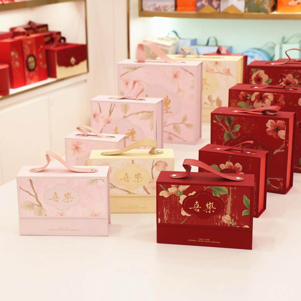 喜乐繁花似锦新款红色喜礼盒结婚喜糖盒中式磁吸翻盖盒成品免折叠,节庆用品/礼品,糖盒/糖盒配件,淘宝优惠券,粉丝福利购,淘宝优惠卷