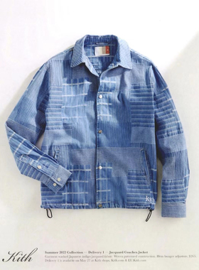 KITH Japanese Indigo Jacquard Coaches Jacket日本提花牛仔夹克