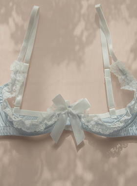 海派淡蓝色可爱女生性感内衣睡衣两件套装文胸睡裙吊袜带丝袜情调