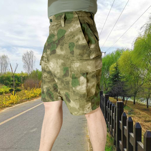 军迷战术工装废墟迷彩短裤男士夏季外穿休闲宽松五分裤特大码裤头