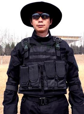 军迷真人CS野战装备黑色多兜小两栖战术背心作战马甲影视拍摄定制