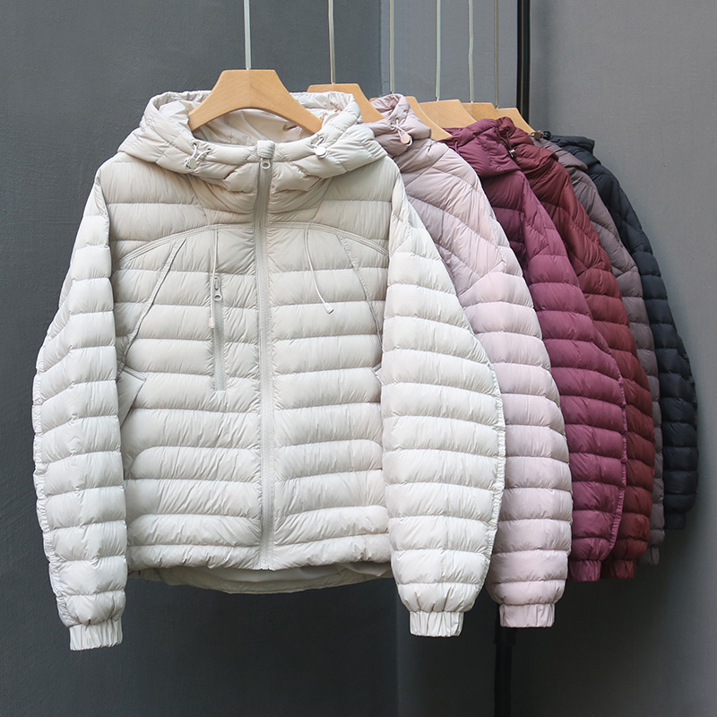 新款韩版白鸭绒短款连帽休闲外套