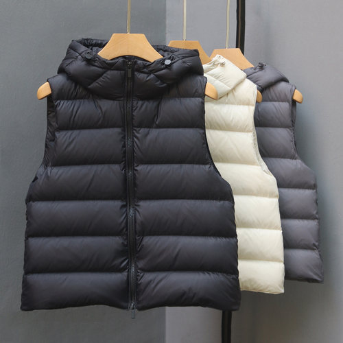 超好看短款叠穿95羽绒服马甲女冬