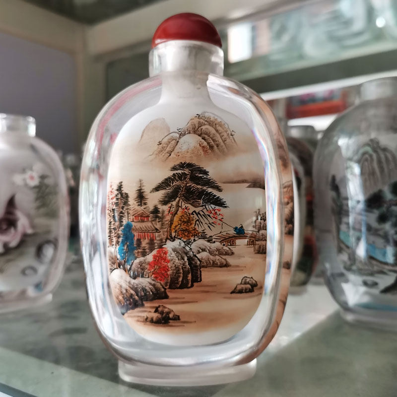 鼻烟壶内画纯手工水晶瓶中国风送老外出国礼物摆件单位春节礼品
