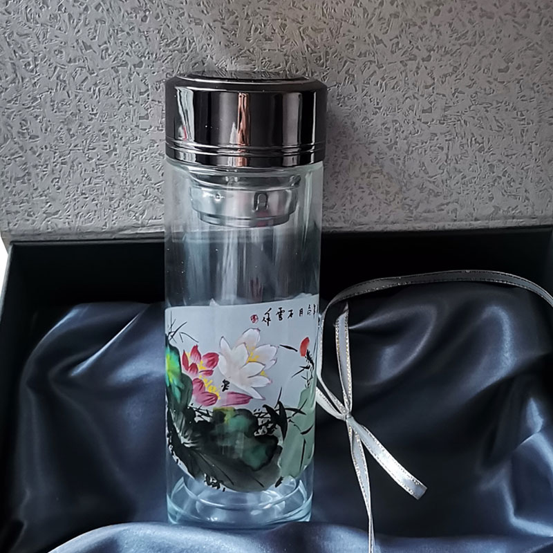 手工便携送礼实用双层玻璃杯