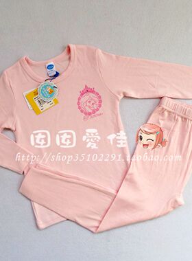 新款迪士尼珍珠木代尔圆领女童长袖内衣套装28440D0