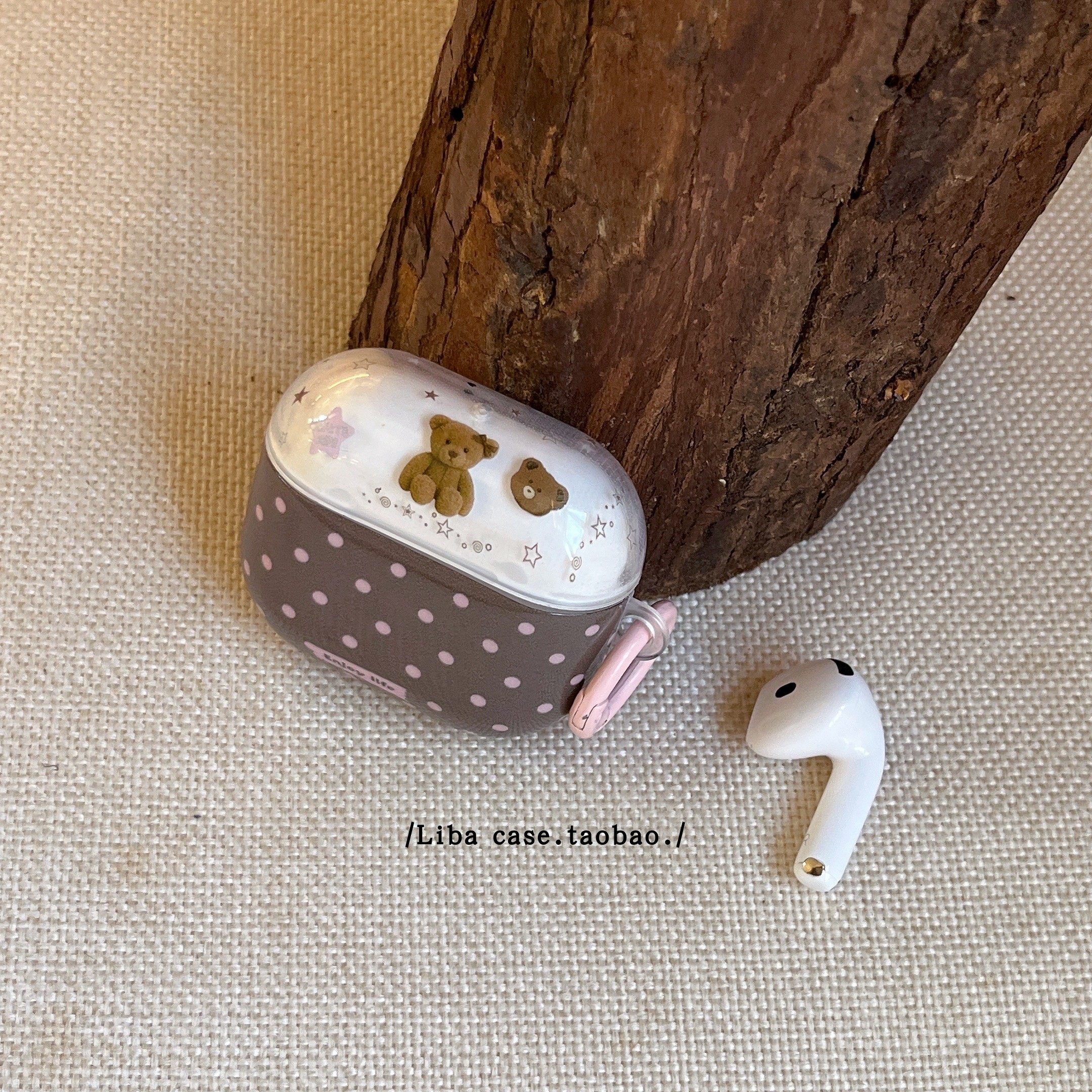 ins棕色波点小熊适用airpods4保护套苹果耳机保护壳airpodspro3无线蓝牙耳机套ipod盒二三代airpodpro2耳机壳,3C数码配件,耳机保护套,淘宝优惠券,粉丝福利购,淘宝优惠卷