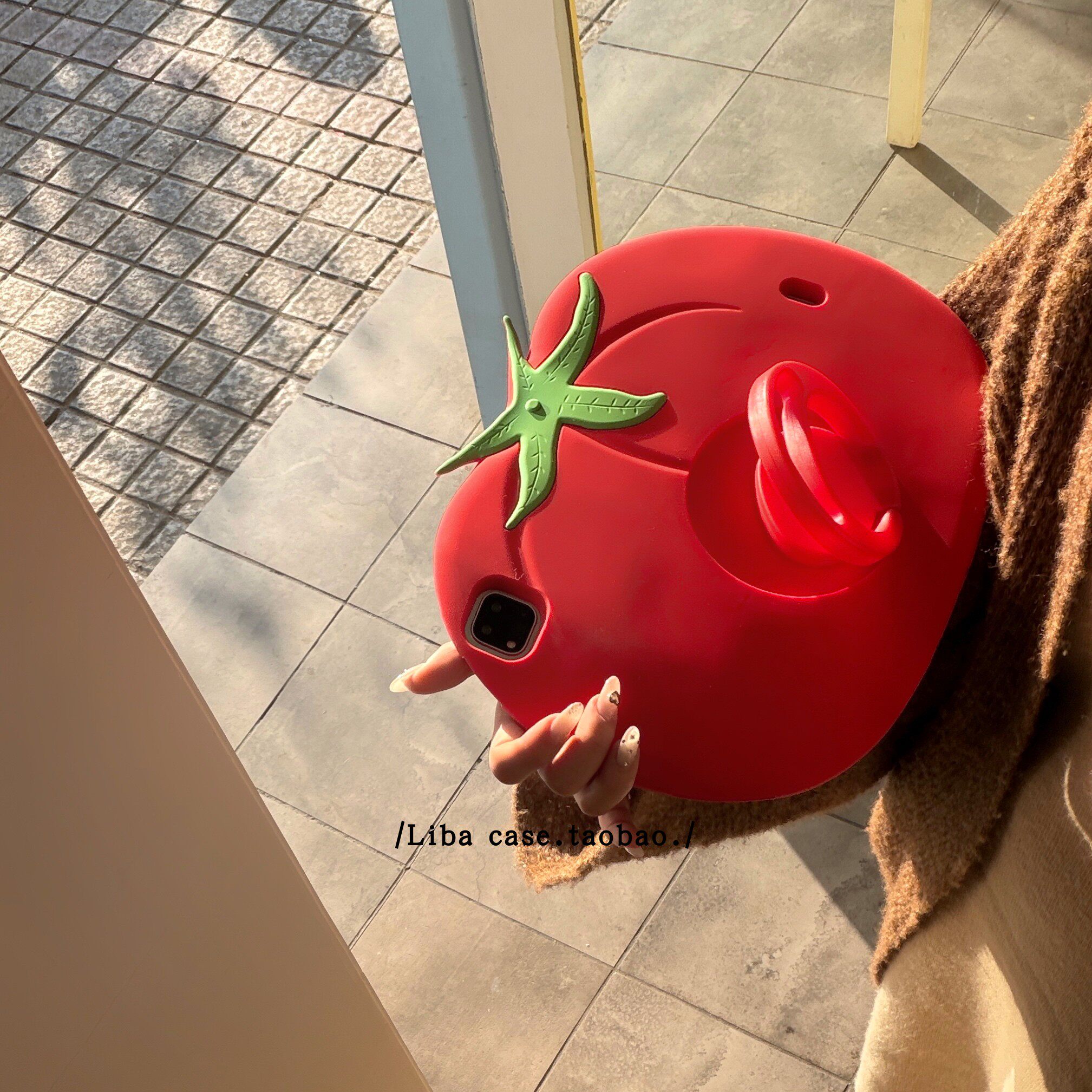 可爱立体红色西红柿适用iPad11保护套mini7旋转支架Pro全包防摔air7硅胶4/5卡通2025第十代10.2英寸9.7平板壳