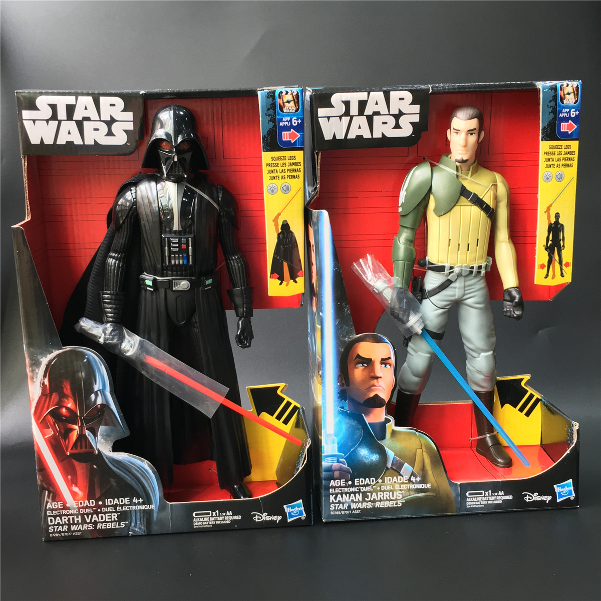 孩之宝星球大战S1英雄电能公仔义军崛起凯南达斯维达发声模型玩具