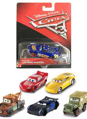 美泰赛车总动员3 合金小车模型玩具男孩儿童中性成品闪电麦昆板牙