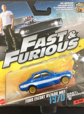 美泰速度与激情8合金小车模型玩具车保罗布莱恩福特ESCORT RS1600